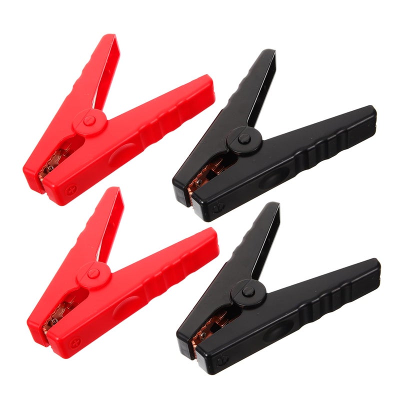 Heavy Duty Copper Alligator Clips for Car Battery Jump Starter 4pcs Red Black - Image 2