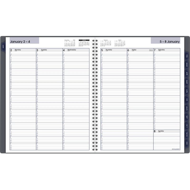 AT-A-GLANCE 2023 Weekly & Monthly Planner, DayMinder, Quarter-Hourly Appointment Book, 8-1/2" x 11", Large, Monthly Tabs, Gray (GC52007) - Image 3