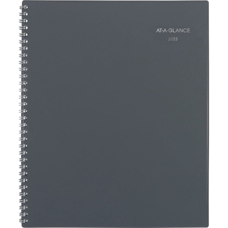 AT-A-GLANCE 2023 Weekly & Monthly Planner, DayMinder, Quarter-Hourly Appointment Book, 8-1/2" x 11", Large, Monthly Tabs, Gray (GC52007) - Image 1