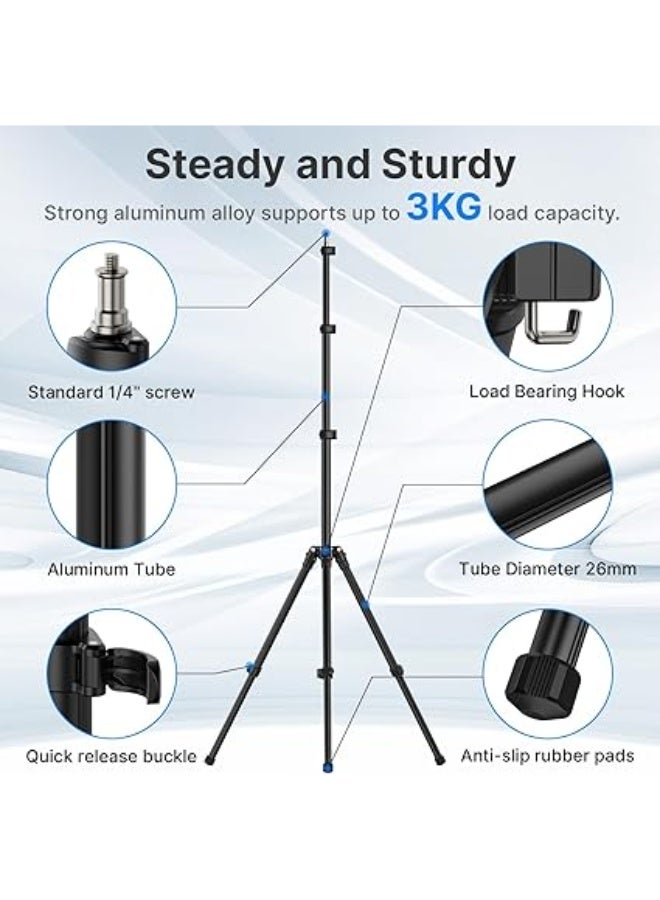 ULANZI TT43 Light Stand Tripod, Extendable 6.23ft Tripod Stand Photography Adjustable Aluminum, Portable Lighting Solution for Strobe Lights, Webcams, Cameras - Image 3
