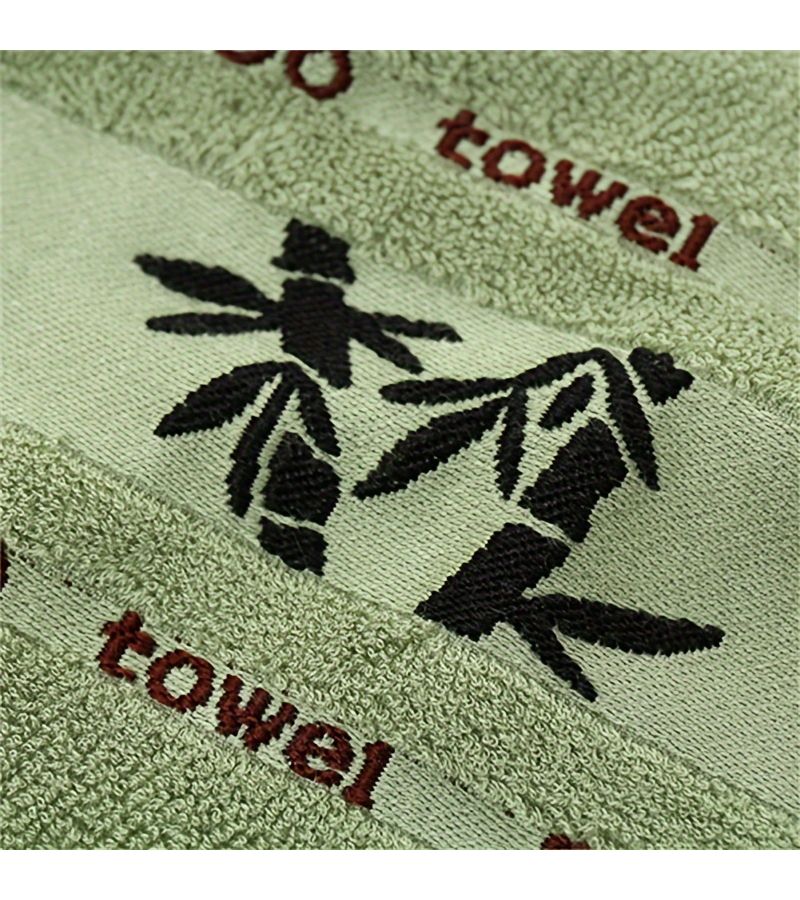 Oversized 27.56x55.12inch BBT Green Embroidered Bamboo Bath Towel Quick Drying Sport Gift - Image 5