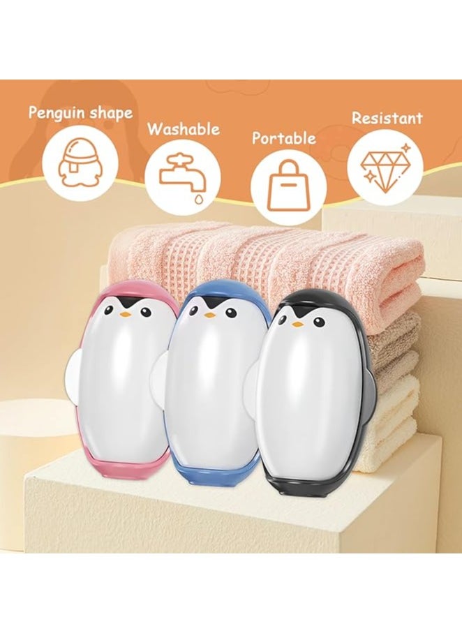 Generic - 3 Pack Penguin Shape Reusable Lint Roller Ball, Penguin Hair Sticky Device, Penguin Sticky Lint Remover, Penguin Hair Sticky Roller, Cute Penguin Lint Roller for Pets, Penguin Pet Hair Remover - Image 1