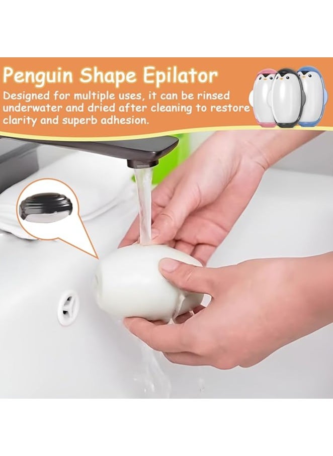 Generic - 3 Pack Penguin Shape Reusable Lint Roller Ball, Penguin Hair Sticky Device, Penguin Sticky Lint Remover, Penguin Hair Sticky Roller, Cute Penguin Lint Roller for Pets, Penguin Pet Hair Remover - Image 1