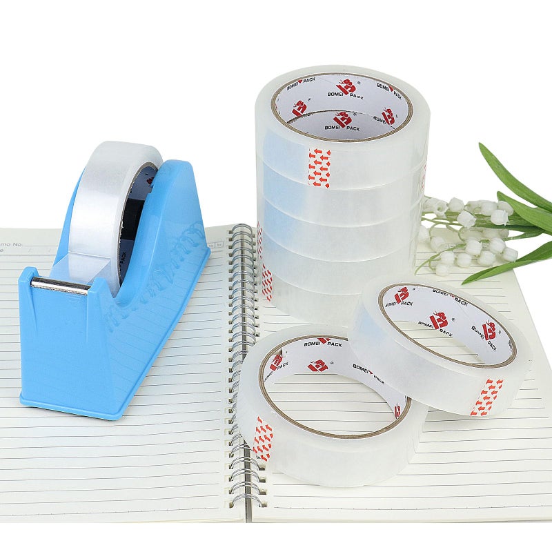 Bomei Pack Clear Tape  1 Inch X 164 Ft  Transparent Tape Refills  3"" Core Big Roll Stationery Tape  Strong Gift Wrap Tape For Home  Office  12 Rolls Fit 3 Inch Desktop Dispenser - Image 4