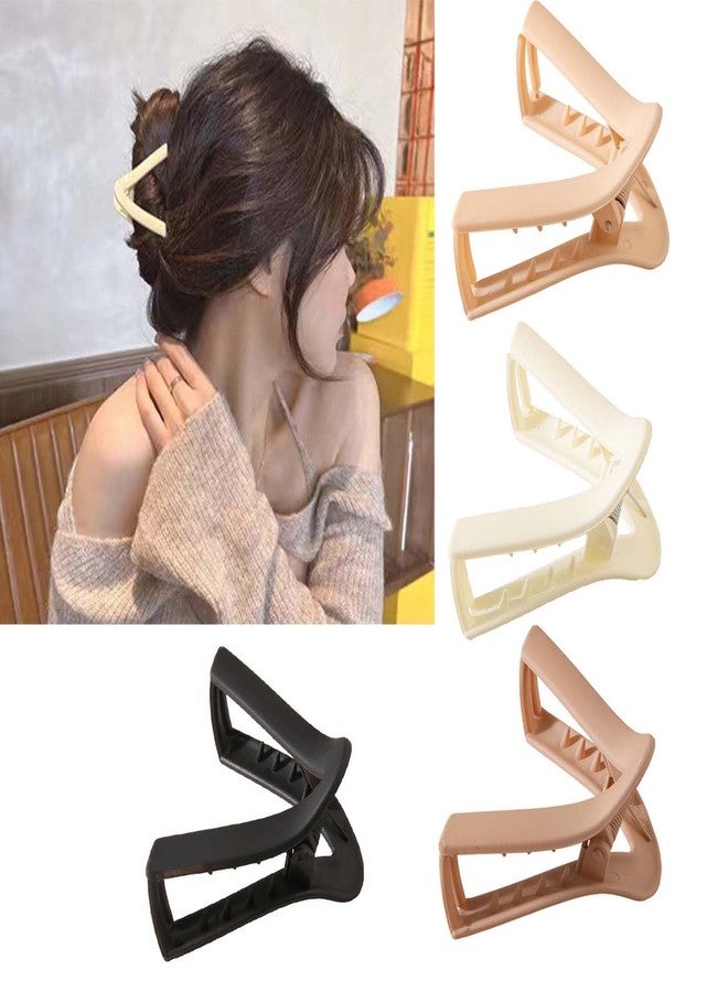 GODFLY V Shaped Hair Clips for Thick Hair Women Girls, Hair Claw Clip Set Non Slip Grip, Hair Accessories for Styling Curly Straight Hair, Durable Hair Tools Pack of 3(Multi) - Image 1