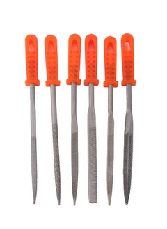 LAWAZIM Needle File Set 6-Piece Plastic Handle| Hand Metal Needle File Set, 6 Pieces Hardened Alloy Strength Steel Set Includes Flat, Flat Taper, Square, Triangular, Round, and Half-Round File  - Image 1