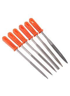LAWAZIM Needle File Set 6-Piece Plastic Handle| Hand Metal Needle File Set, 6 Pieces Hardened Alloy Strength Steel Set Includes Flat, Flat Taper, Square, Triangular, Round, and Half-Round File  - Image 3