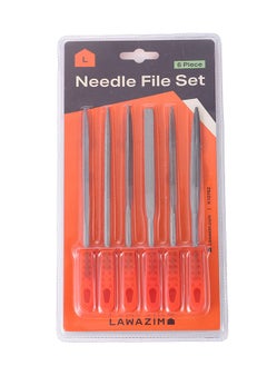 LAWAZIM Needle File Set 6-Piece Plastic Handle| Hand Metal Needle File Set, 6 Pieces Hardened Alloy Strength Steel Set Includes Flat, Flat Taper, Square, Triangular, Round, and Half-Round File  - Image 4