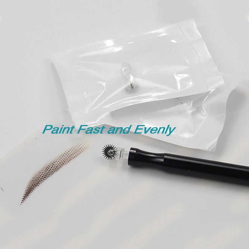 Eyebrow Tattoo Roller Needles: 7mm & 10mm Sizes - Fast Coloring Easy Operation Stainless Steel PP Tools for Professional Eyebrow Enhancement & Beauty Artists - Image 3