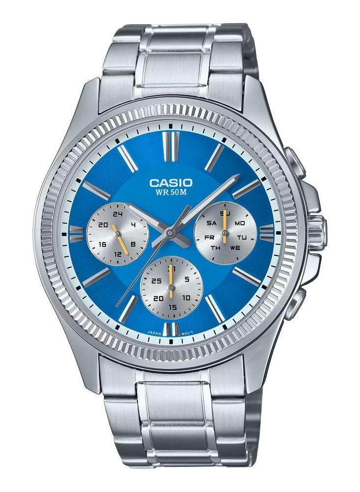 CASIO Men's Analog Round Shape Stainless Steel Wrist Watch MTP-1375D-2A2VDF - 42 Mm - Image 1