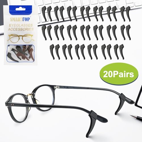 SMARTTOP 20 Pairs Anti-Slip Eyeglass Ear Grips Hook Comfortable Silicone Elastic Eyeglasses Temple Tips Sleeve Retainer-For Eyewear Sunglasses Spectacles Glasses,Sports Eyeglasses - Image 5