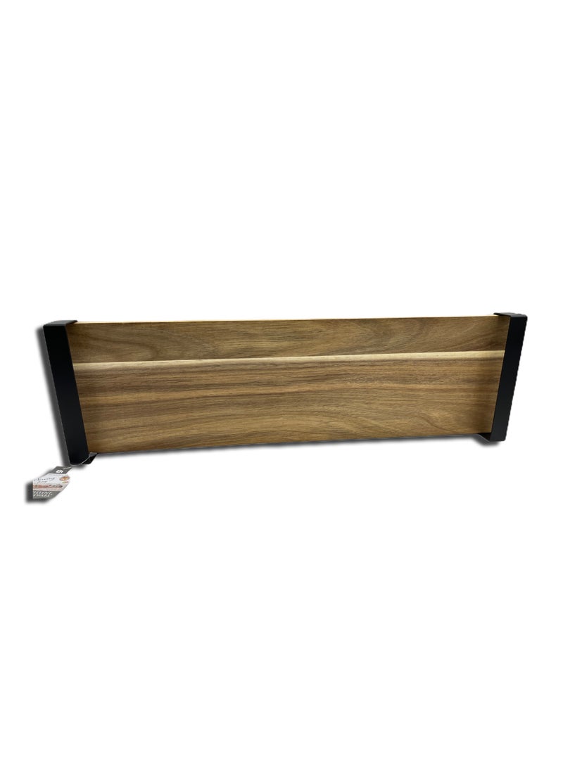Acacia Serving Tray With Metal Handle 5X11x45cm