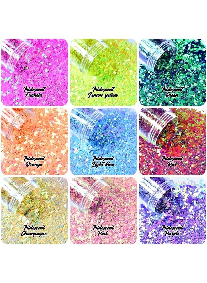 Wenida Body Glitter Wenida 9 Colors 190g Holographic Iridescent Cosmetic Festival Makeup Chunky Powder for Nail Hair Eye Face - Image 5