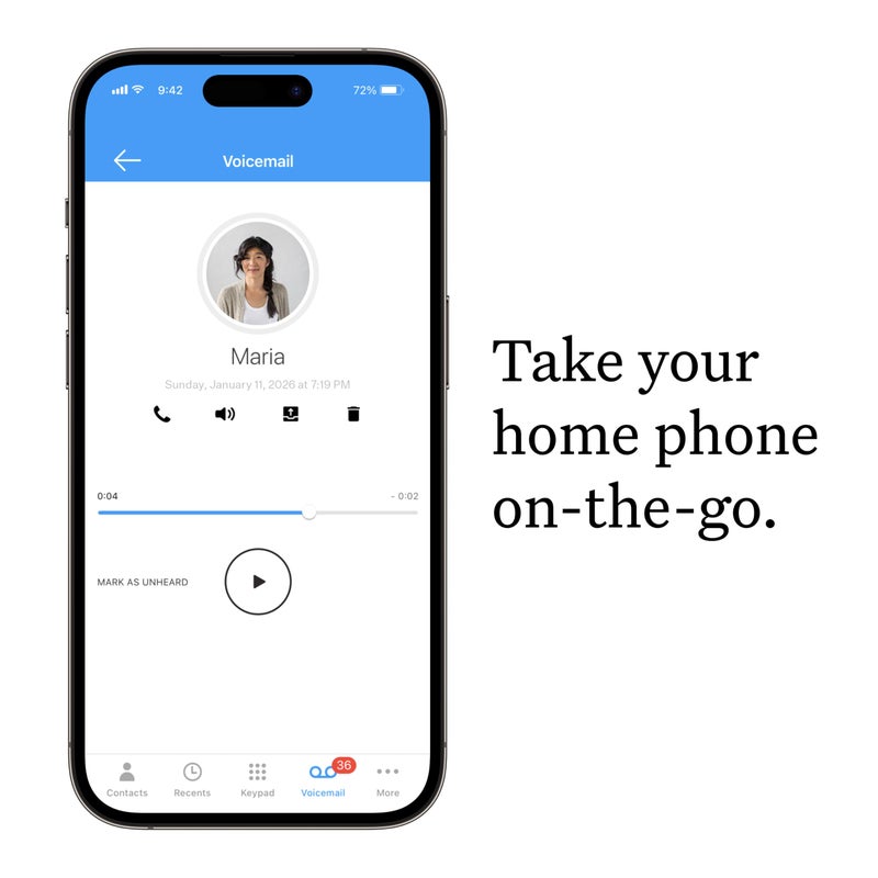 Ooma HD3 Handset Cordless with Caller-ID and HD Voice Quality. Exclusively for Ooma Telo VoIP Home Phone Service - Image 3