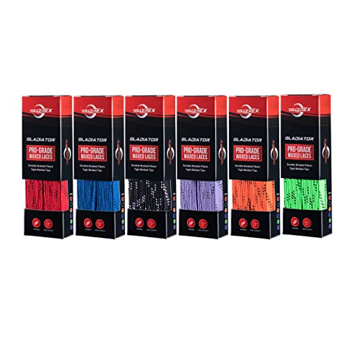 Rollerex Gladiator Waxed Hockey Skate Laces - Pro-Grade Durability & Water-Resistant - Ideal for Ice Hockey, Roller Hockey & Recreational Skating (Highlight Orange, 72") - Image 1