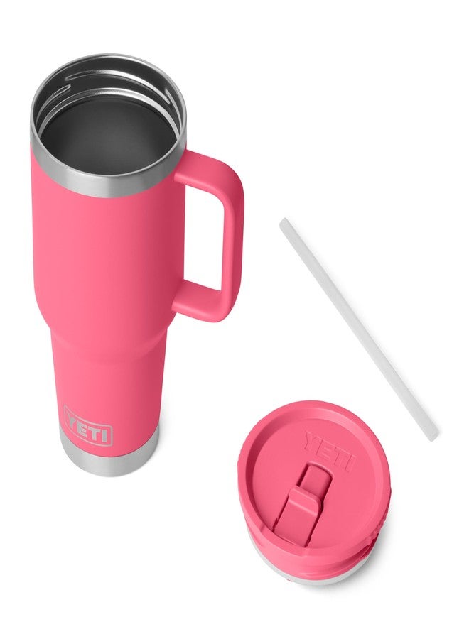 YETI Rambler 30 oz Travel Mug with Flip Straw Lid – Stainless Steel, Vacuum Insulated, Leakproof, Cup Holder Friendly, Tropical Pink - Image 3