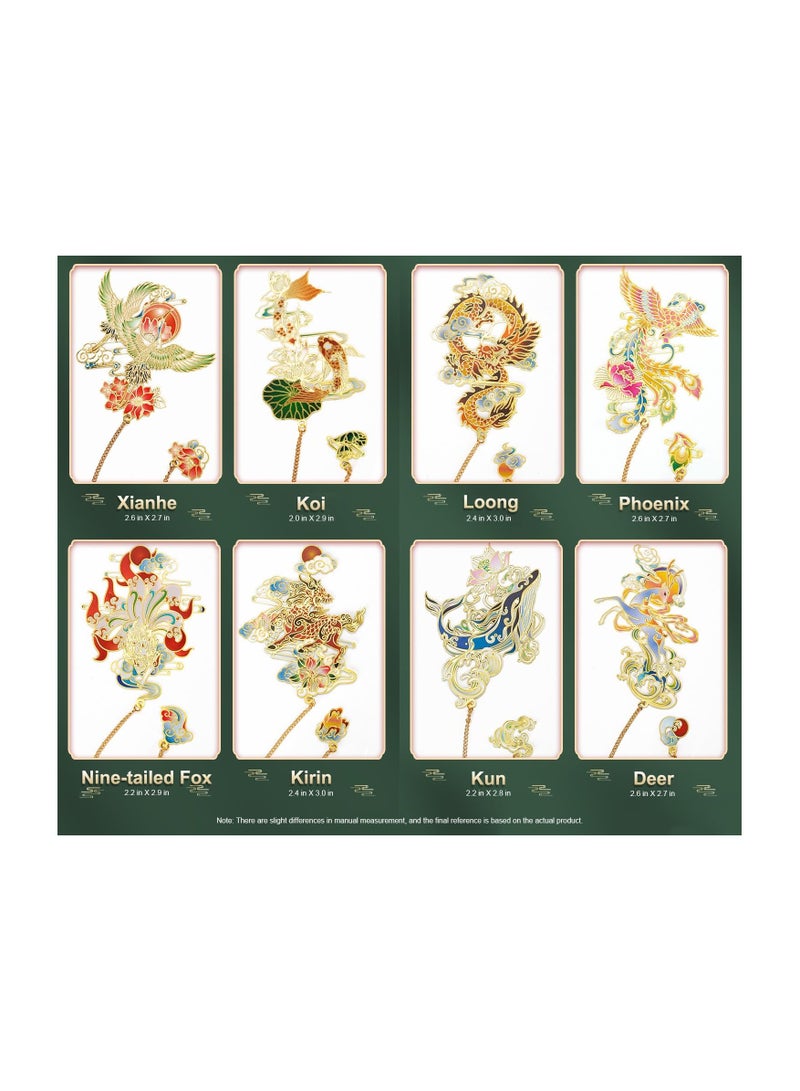 KASTWAVE Chinese Style Brass Bookmark, Chinese Dragon Classical Mythological Mountain and Sea Sutra Series Creative Cultural Bookmark Metal Bookmarks Appreciation Mother's Day Gifts for Teachers Students Reade - Image 4