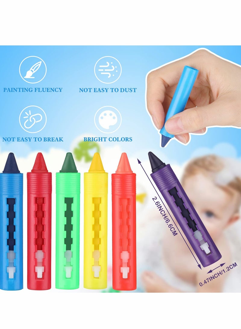 SOLARAE Crayons, Bath Washable Crayons Easy Clean Bathtime Colorful Bathtub Markers Toys Shower Paint for Kids（24 Pieces ） - Image 2