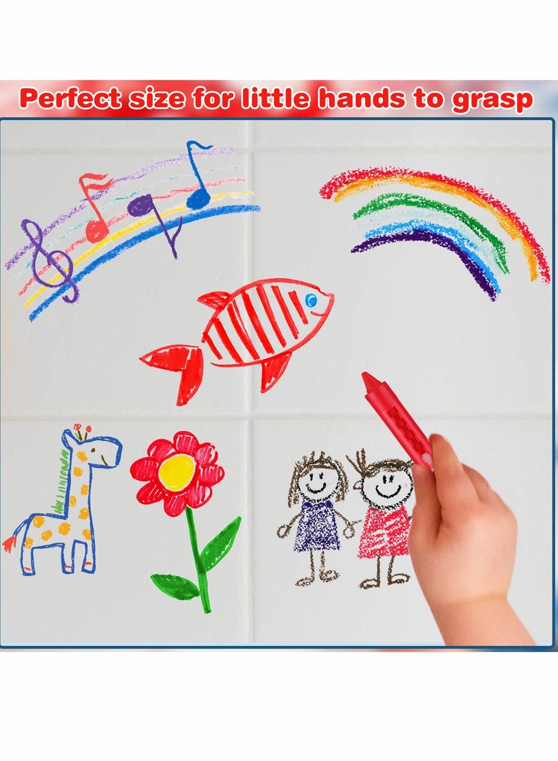 SOLARAE Crayons, Bath Washable Crayons Easy Clean Bathtime Colorful Bathtub Markers Toys Shower Paint for Kids（24 Pieces ） - Image 5