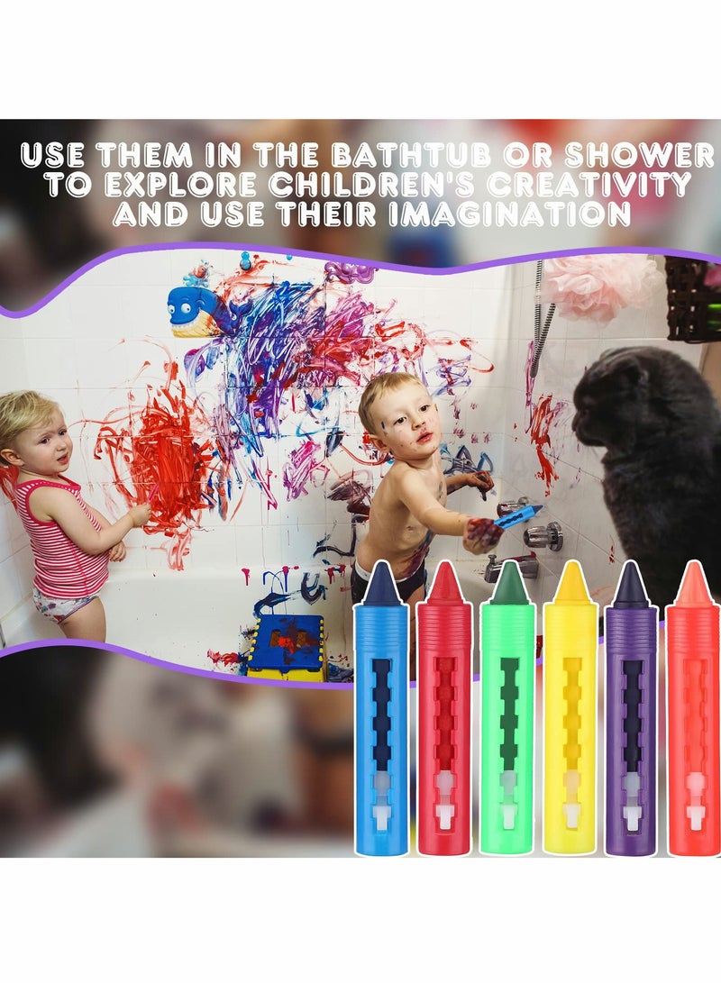 SOLARAE Crayons, Bath Washable Crayons Easy Clean Bathtime Colorful Bathtub Markers Toys Shower Paint for Kids（24 Pieces ） - Image 3