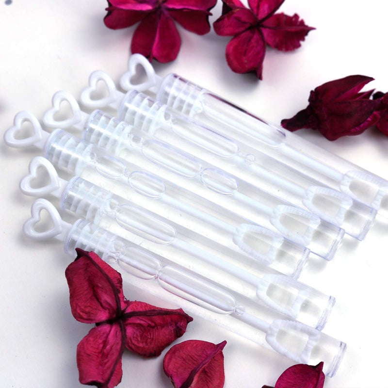 GIFTEXPRESS 96 pcs 42 White Heart Bubble Wands Party Favors for Weddings Supplies Valentines Day Party and Anniversaries 96 Pack - Image 2