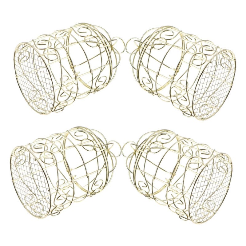 Vintage Hollow Design Parrot Pigeon Feeder Basket 4 Pack Indoor Outdoor Use - Image 2