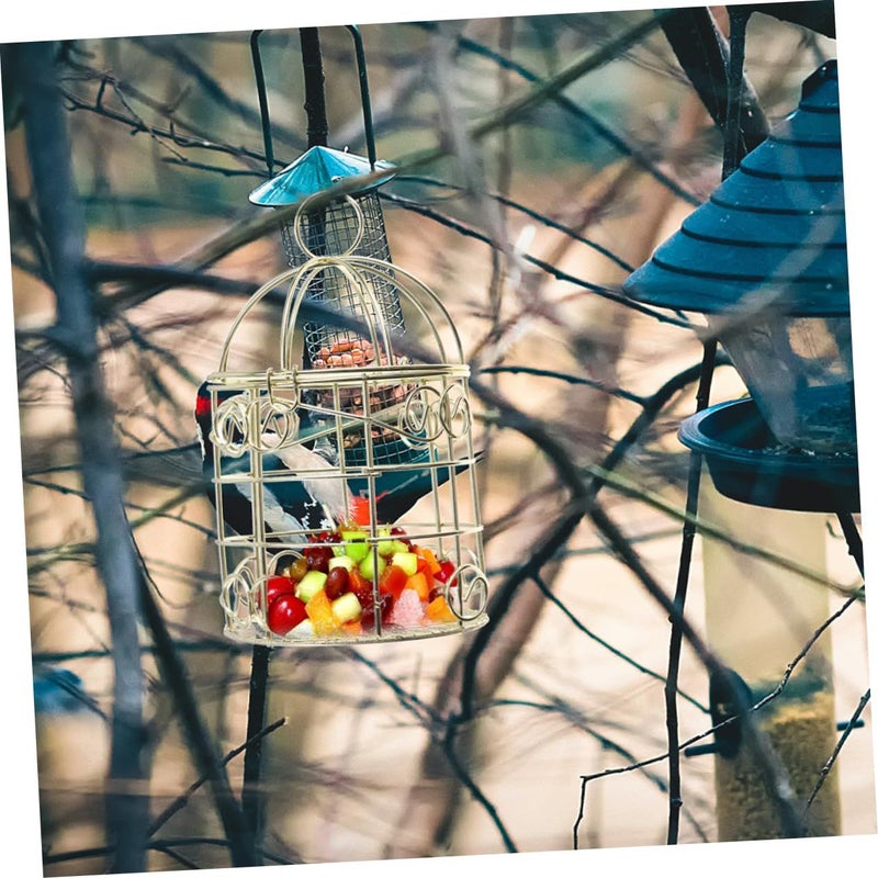 Vintage Hollow Design Parrot Pigeon Feeder Basket 4 Pack Indoor Outdoor Use - Image 5