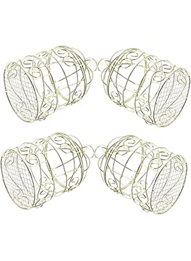 Vintage Hollow Design Parrot Pigeon Feeder Basket 4 Pack Indoor Outdoor Use - Image 1