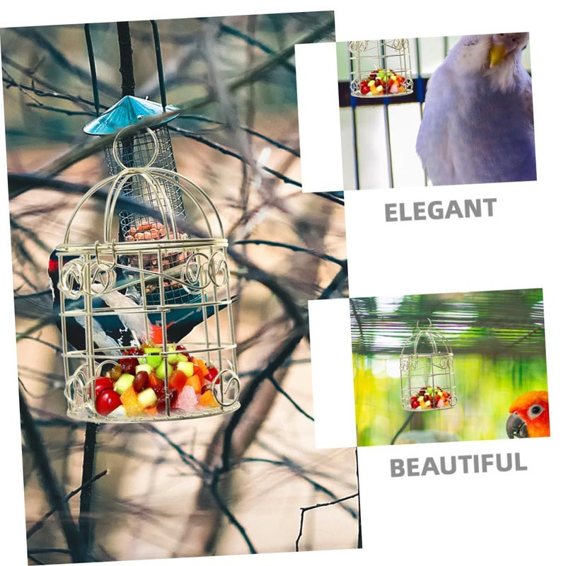 Vintage Hollow Design Parrot Pigeon Feeder Basket 4 Pack Indoor Outdoor Use - Image 4