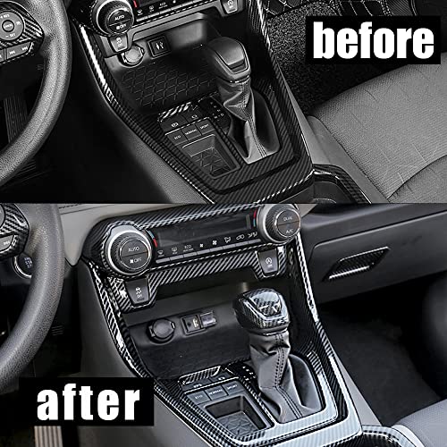 ERIDANUS Auto Accessories Fit for RAV4 2024 2023 2022 2021 2020 2019 Car Interior Gear Shift Knob Cover Trim Black Carbon Fiber Style ABS 2 PCS - Image 3