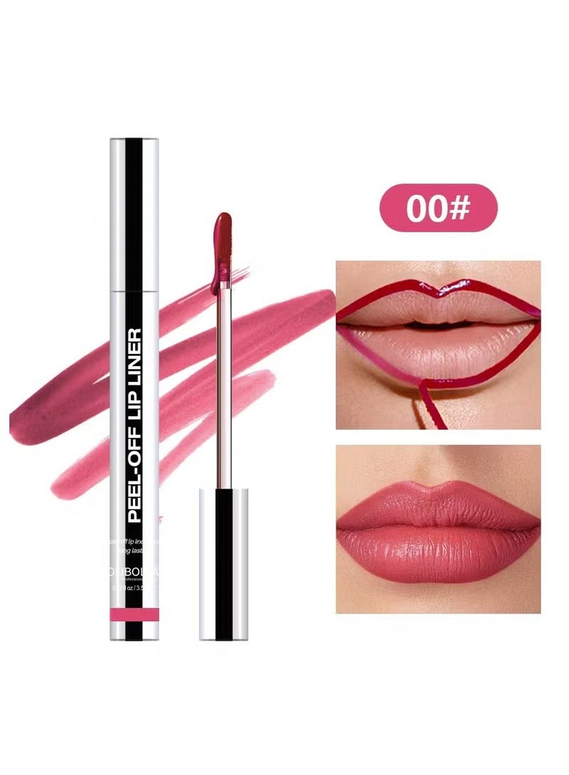 OLIBOLLA Peel Off Lip Liner & Stain, Long Lasting Waterproof Lipstick, Smudge Proof Lip Gloss for Women, Non-Fading Lip Makeup, 00 - Image 1