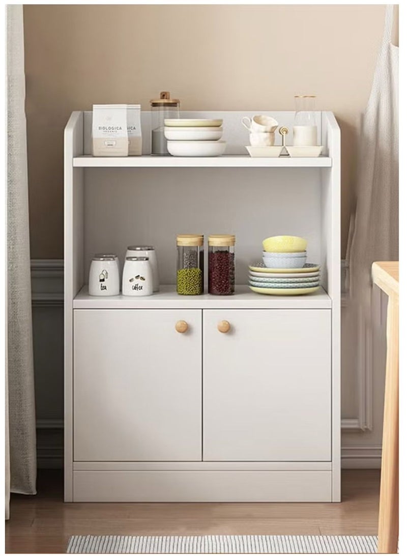 Generic Coffee Cabinet, Large-Capacity Wall-Mounted Coffee Table, Modern And Simple Home Coffee Corner, Suitable For Living Room, Office, Kitchen, Warm White Storage Cabinet 50X30X80 Cm  - Image 1