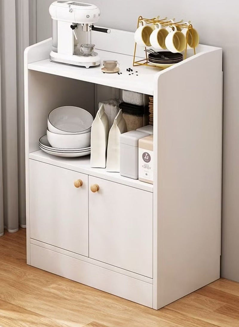 Generic Coffee Cabinet, Large-Capacity Wall-Mounted Coffee Table, Modern And Simple Home Coffee Corner, Suitable For Living Room, Office, Kitchen, Warm White Storage Cabinet 50X30X80 Cm  - Image 4