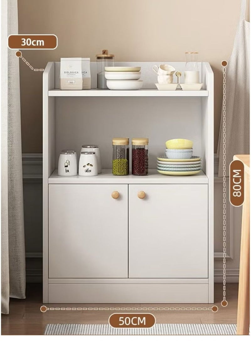 Generic Coffee Cabinet, Large-Capacity Wall-Mounted Coffee Table, Modern And Simple Home Coffee Corner, Suitable For Living Room, Office, Kitchen, Warm White Storage Cabinet 50X30X80 Cm  - Image 3