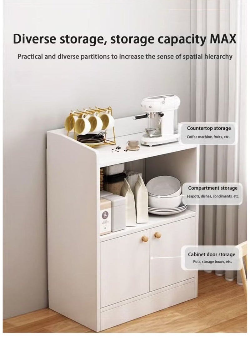 خزانة القهوة، طاولة قهوة كبيرة الحجم مثبتة على الحائط، زاوية قهوة منزلية حديثة وبسيطة، مناسبة لغرفة المعيشة والمكتب والمطبخ، خزانة تخزين بيضاء دافئة 50 × 30 × 80 سم - Image 3