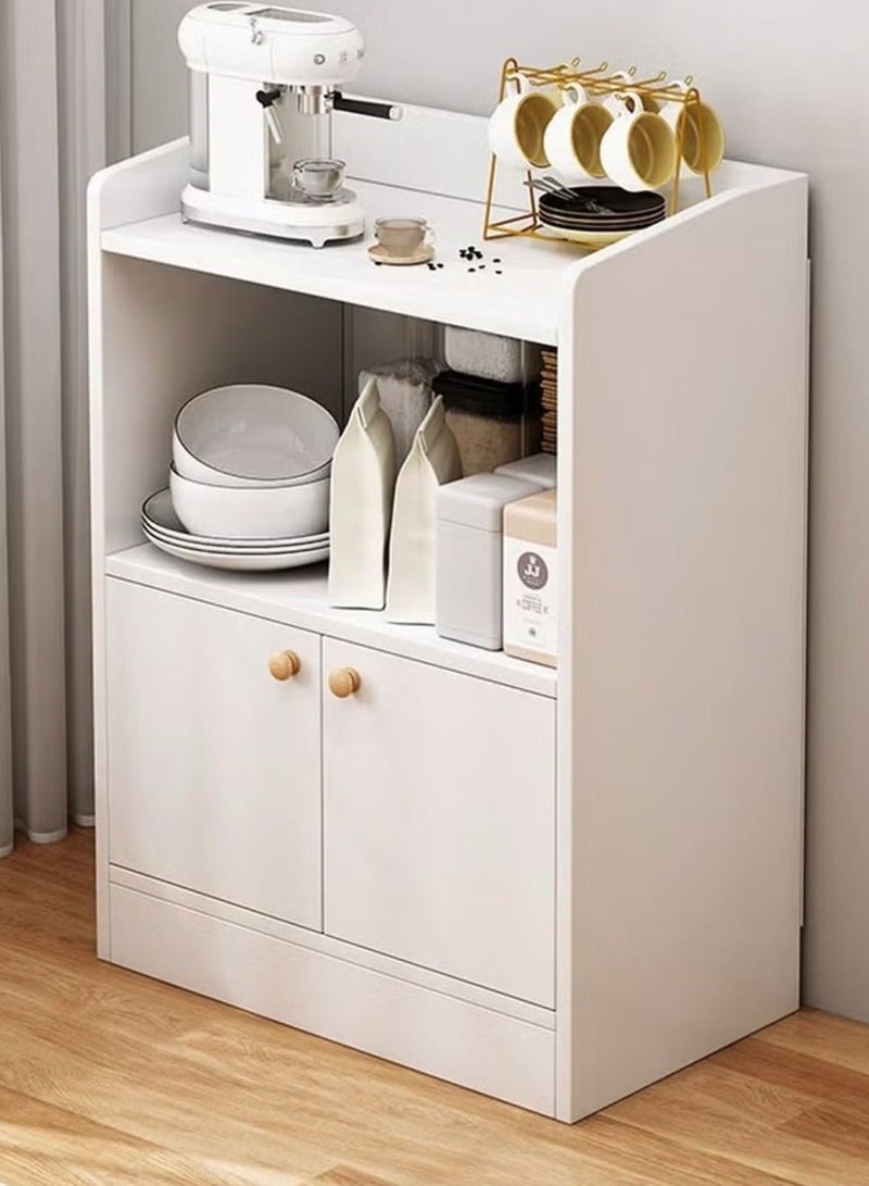 خزانة القهوة، طاولة قهوة كبيرة الحجم مثبتة على الحائط، زاوية قهوة منزلية حديثة وبسيطة، مناسبة لغرفة المعيشة والمكتب والمطبخ، خزانة تخزين بيضاء دافئة 50 × 30 × 80 سم - Image 5