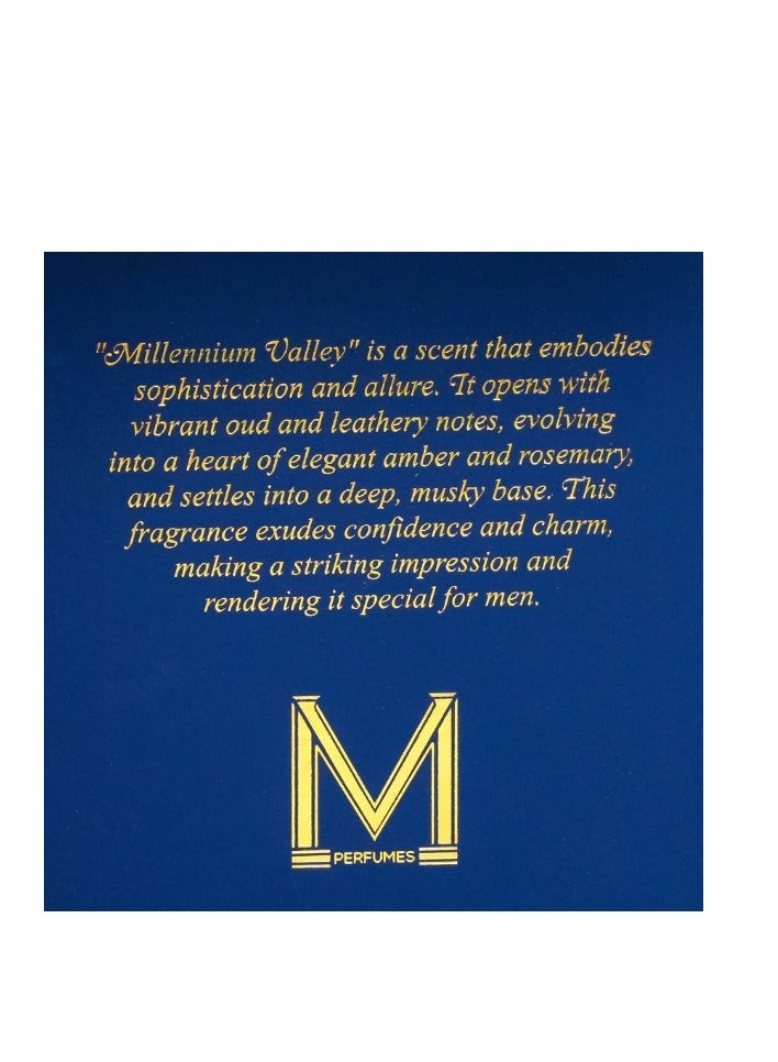 VM PERFUMES Millennium Valley Eau de Parfum for Men 100ml – Oud, Leather, Amber & Musk Scent with Herbal Rosemary Notes - Image 4