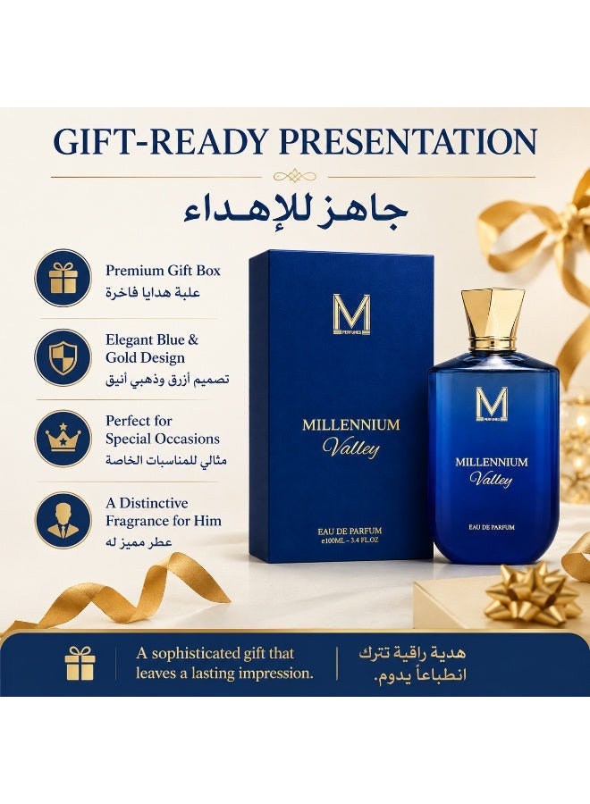 VM PERFUMES Millennium Valley Eau de Parfum for Men 100ml – Oud, Leather, Amber & Musk Scent with Herbal Rosemary Notes - Image 5