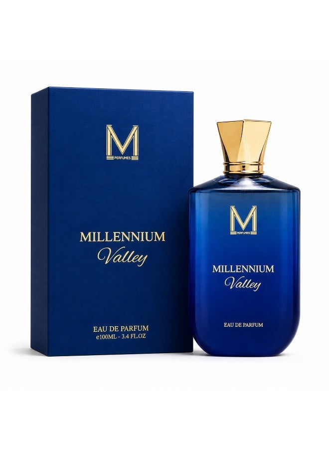 VM PERFUMES Millennium Valley Eau de Parfum for Men 100ml – Oud, Leather, Amber & Musk Scent with Herbal Rosemary Notes - Image 1