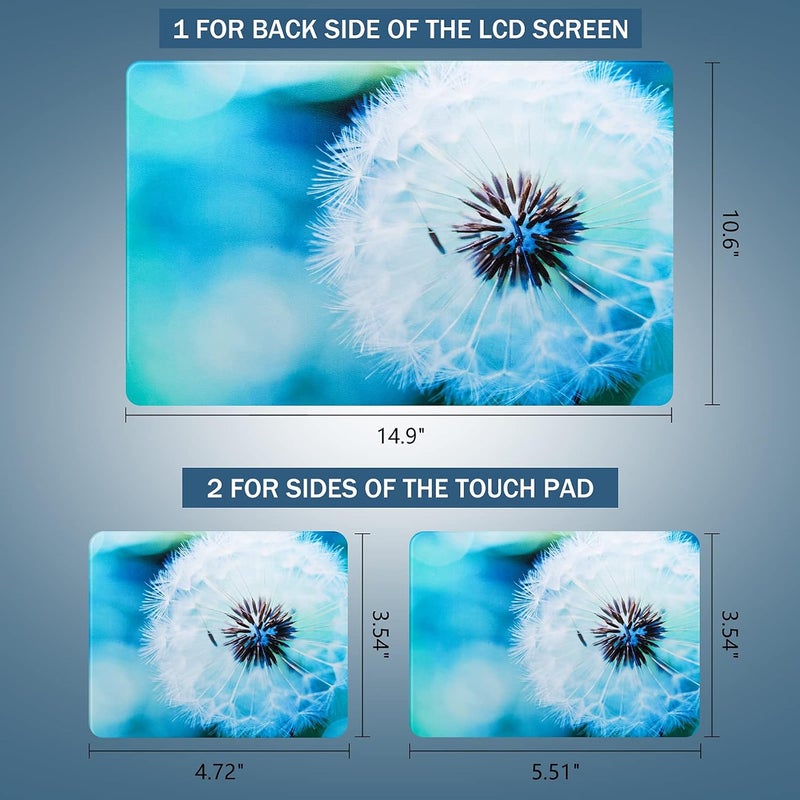 ICOLOR Laptop Skin Sticker Decal 12 13 13.3 14 15 15.4 15.6 inch Personalized Universal Notebook Vinyl Skin Stickers Cover Art Decal Computer Protector (Dandelion) - Image 3