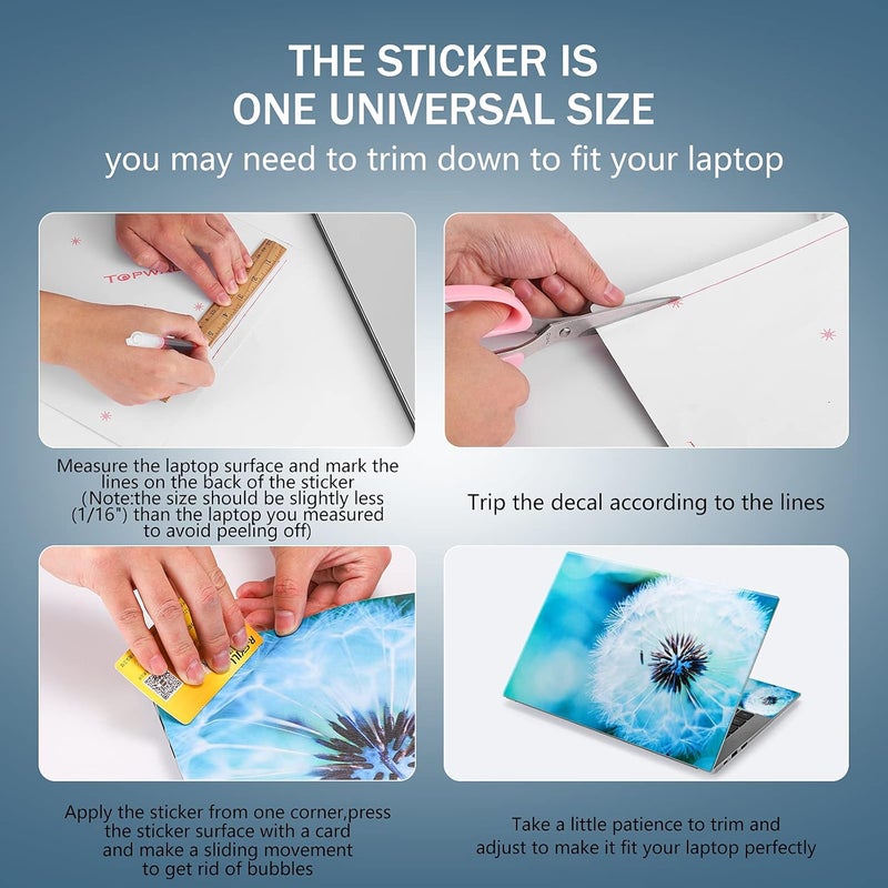 ICOLOR Laptop Skin Sticker Decal 12 13 13.3 14 15 15.4 15.6 inch Personalized Universal Notebook Vinyl Skin Stickers Cover Art Decal Computer Protector (Dandelion) - Image 2