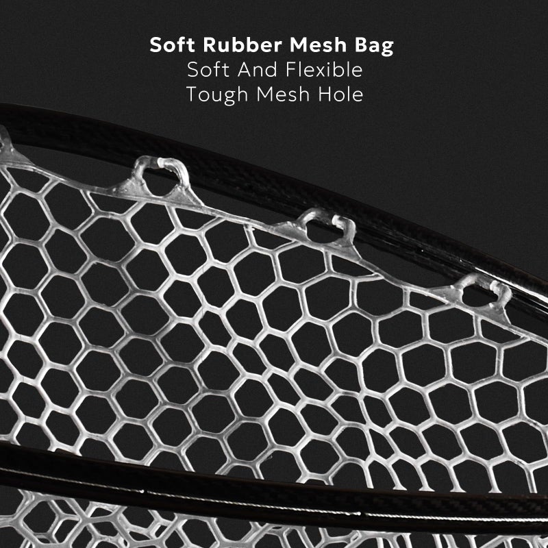 SF Fly Fishing Landing Soft Rubber Mesh Trout Catch and Release Net with Black Magnetic Net Release Combo Kit (Clear A Combo Small Holes) - Image 5