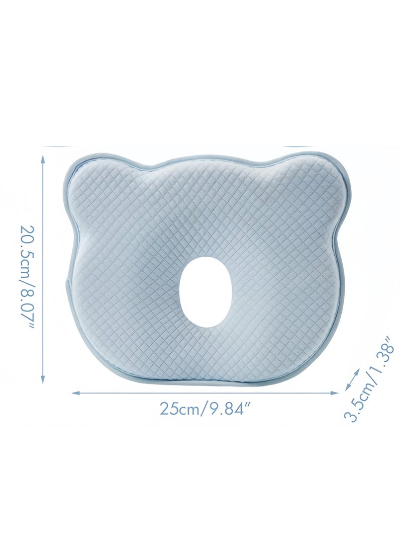 Baby Pillow Head Shaping, Preventing Flat Head Syndrome for Infants , Soft Memory Foam Cushion with Washable 100% Cotton Covers, Neck Support,Comfortable Portable Breathable Lightweight Flat Head Nu - Image 2