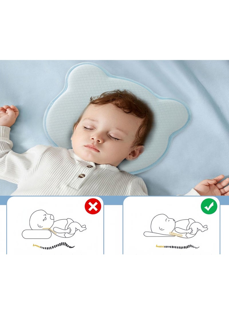 Baby Pillow Head Shaping, Preventing Flat Head Syndrome for Infants , Soft Memory Foam Cushion with Washable 100% Cotton Covers, Neck Support,Comfortable Portable Breathable Lightweight Flat Head Nu - Image 5