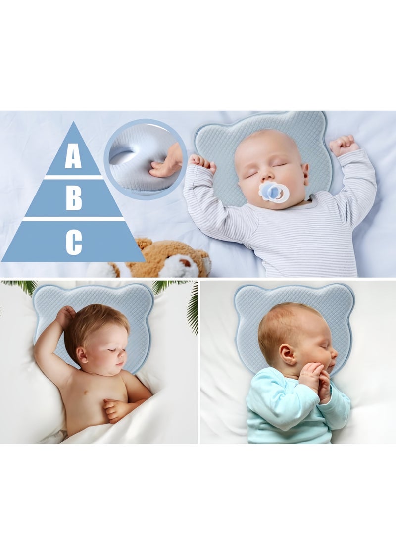 Baby Pillow Head Shaping, Preventing Flat Head Syndrome for Infants , Soft Memory Foam Cushion with Washable 100% Cotton Covers, Neck Support,Comfortable Portable Breathable Lightweight Flat Head Nu - Image 4