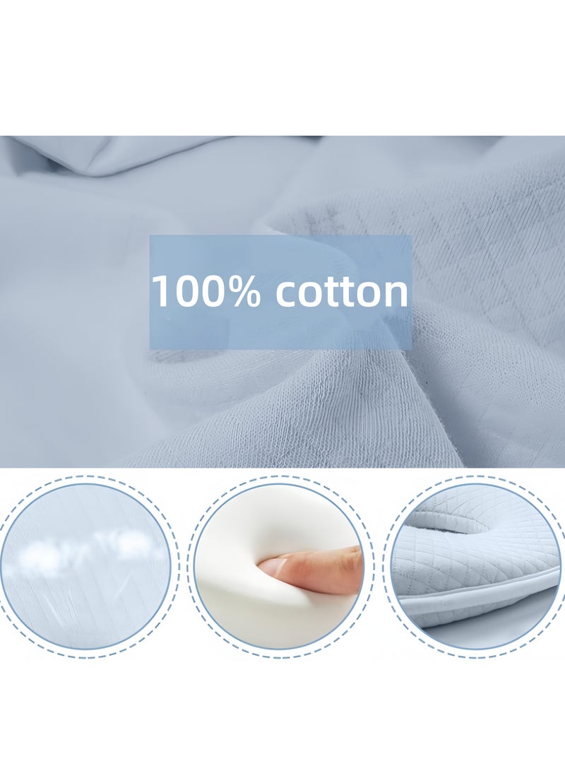 Baby Pillow Head Shaping, Preventing Flat Head Syndrome for Infants , Soft Memory Foam Cushion with Washable 100% Cotton Covers, Neck Support,Comfortable Portable Breathable Lightweight Flat Head Nu - Image 3