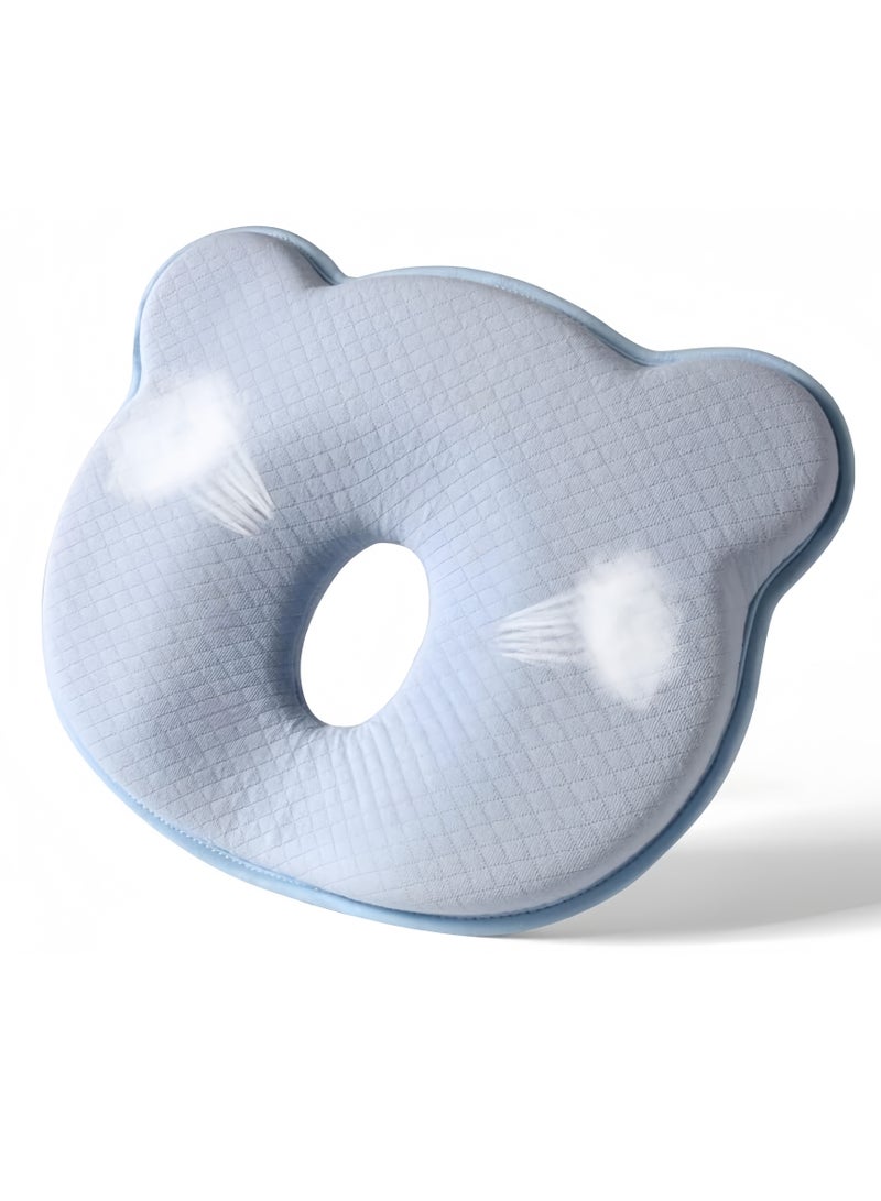 Baby Pillow Head Shaping, Preventing Flat Head Syndrome for Infants , Soft Memory Foam Cushion with Washable 100% Cotton Covers, Neck Support,Comfortable Portable Breathable Lightweight Flat Head Nu - Image 1
