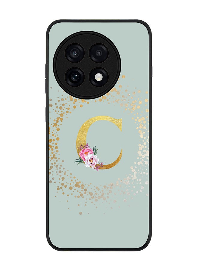 Stylizedd For OnePlus 13R / Ace 5 Pro Case,Slim fit Camera Protection, Shockproof Thin Phone cover  - Custom Monogram Floral - C  (Light Grey ) - Image 1