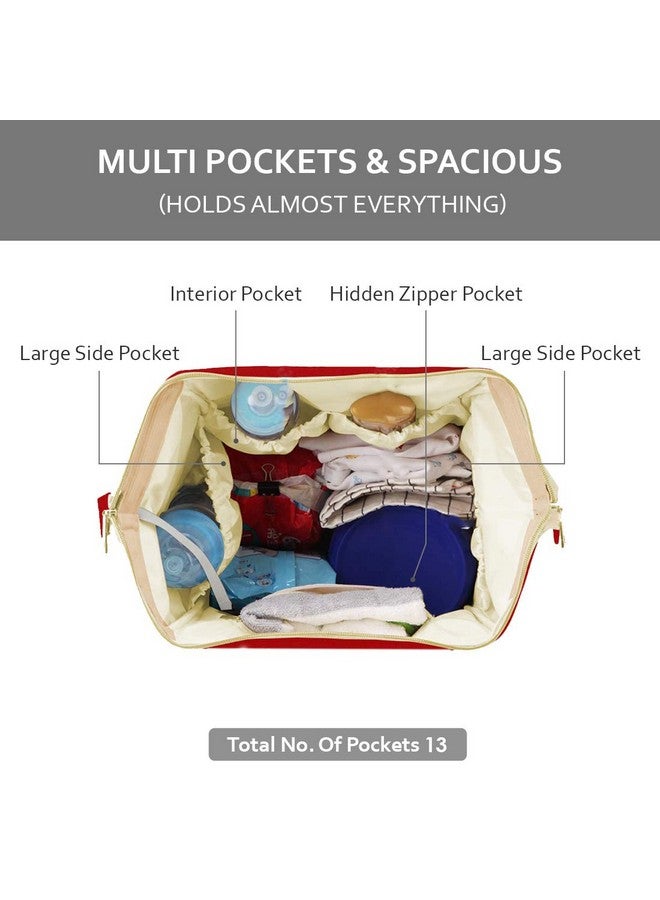 PACKNBUY Classic Diaper Bag for Mothers for Travel, Maternity Bag with Insulated Bottle Pockets, Water Resistant Baby Diaper Bag with Multiple Pockets for Newborn Baby Products (Red) - Image 4