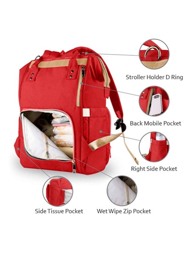PACKNBUY Classic Diaper Bag for Mothers for Travel, Maternity Bag with Insulated Bottle Pockets, Water Resistant Baby Diaper Bag with Multiple Pockets for Newborn Baby Products (Red) - Image 3